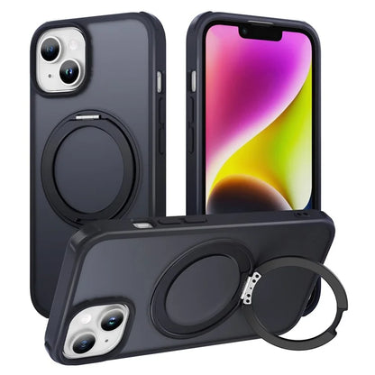 For iPhone 13 / 14 Magnetic Case Ring Kickstand PC+TPU Phone Cover