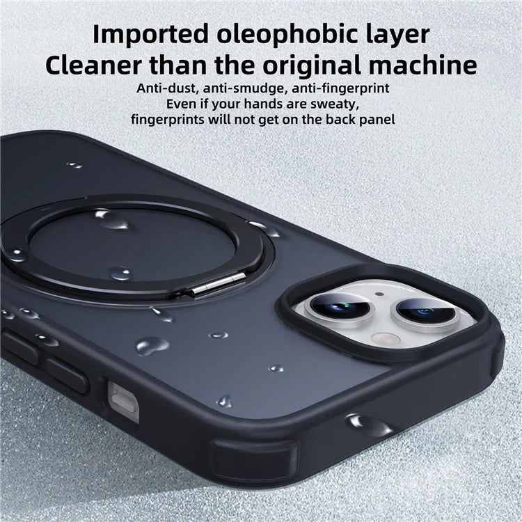 For iPhone 13 / 14 Magnetic Case Ring Kickstand PC+TPU Phone Cover