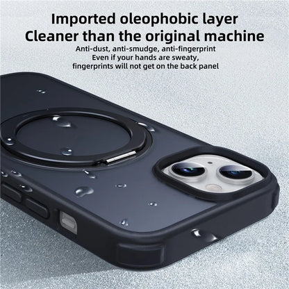 For iPhone 13 / 14 Magnetic Case Ring Kickstand PC+TPU Phone Cover