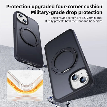 For iPhone 13 / 14 Magnetic Case Ring Kickstand PC+TPU Phone Cover
