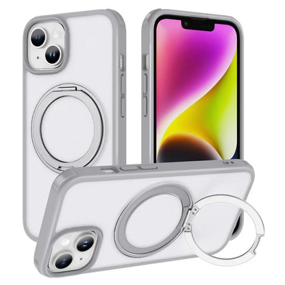 For iPhone 13 / 14 Magnetic Case Ring Kickstand PC+TPU Phone Cover