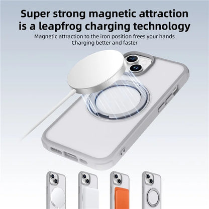 For iPhone 13 / 14 Magnetic Case Ring Kickstand PC+TPU Phone Cover