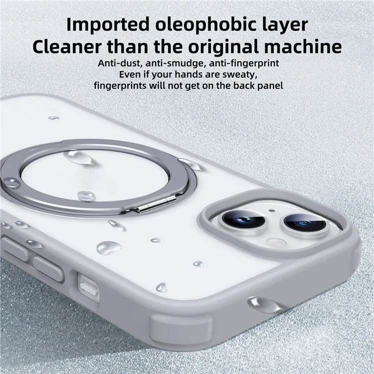 For iPhone 13 / 14 Magnetic Case Ring Kickstand PC+TPU Phone Cover
