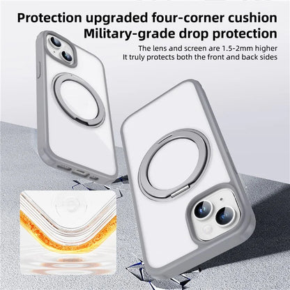For iPhone 13 / 14 Magnetic Case Ring Kickstand PC+TPU Phone Cover