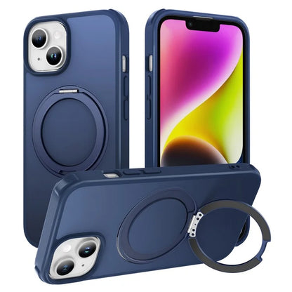 For iPhone 13 / 14 Magnetic Case Ring Kickstand PC+TPU Phone Cover