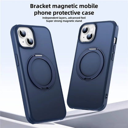 For iPhone 13 / 14 Magnetic Case Ring Kickstand PC+TPU Phone Cover