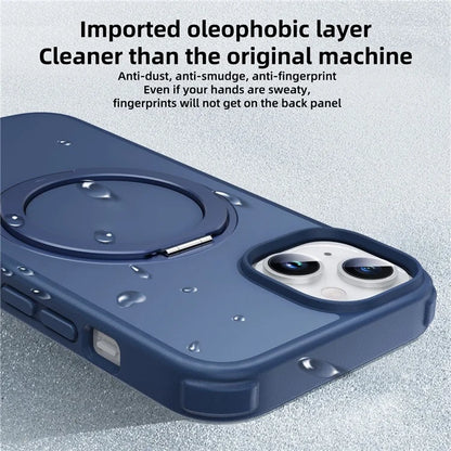 For iPhone 13 / 14 Magnetic Case Ring Kickstand PC+TPU Phone Cover