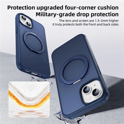 For iPhone 13 / 14 Magnetic Case Ring Kickstand PC+TPU Phone Cover