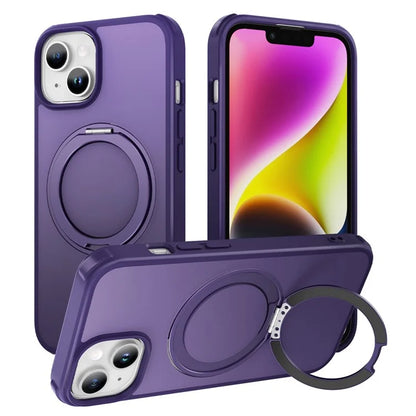 For iPhone 13 / 14 Magnetic Case Ring Kickstand PC+TPU Phone Cover