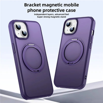 For iPhone 13 / 14 Magnetic Case Ring Kickstand PC+TPU Phone Cover