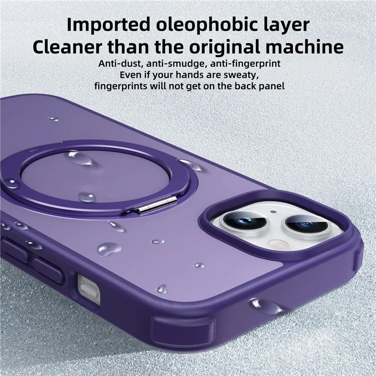 For iPhone 13 / 14 Magnetic Case Ring Kickstand PC+TPU Phone Cover