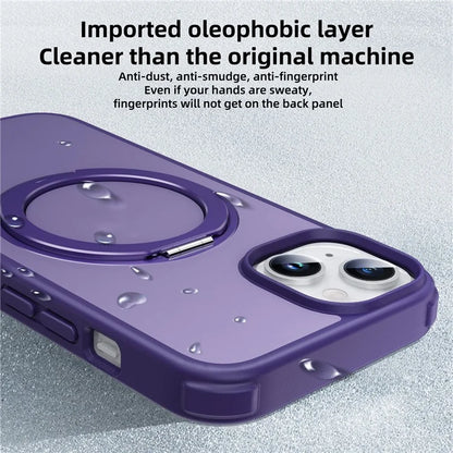 For iPhone 13 / 14 Magnetic Case Ring Kickstand PC+TPU Phone Cover