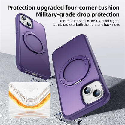 For iPhone 13 / 14 Magnetic Case Ring Kickstand PC+TPU Phone Cover
