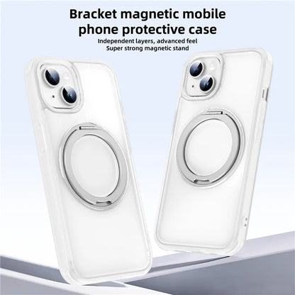 For iPhone 13 / 14 Magnetic Case Ring Kickstand PC+TPU Phone Cover