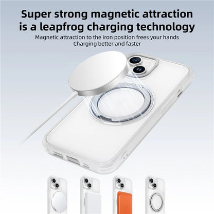 For iPhone 13 / 14 Magnetic Case Ring Kickstand PC+TPU Phone Cover