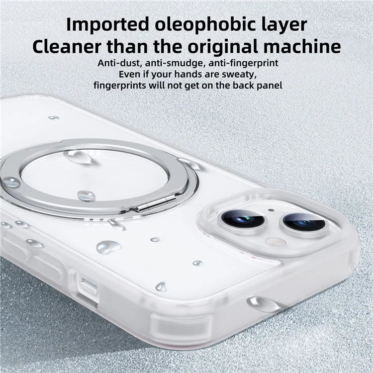For iPhone 13 / 14 Magnetic Case Ring Kickstand PC+TPU Phone Cover