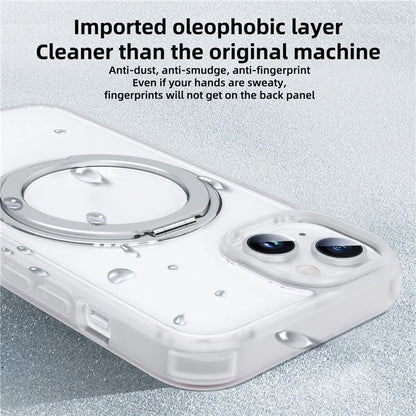 For iPhone 13 / 14 Magnetic Case Ring Kickstand PC+TPU Phone Cover