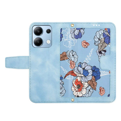 For Xiaomi Redmi Note 13 4G Case Printed Flower Pattern PU Leather Wallet Phone Cover