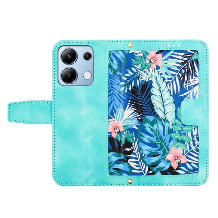 For Xiaomi Redmi Note 13 4G Case Printed Flower Pattern PU Leather Wallet Phone Cover