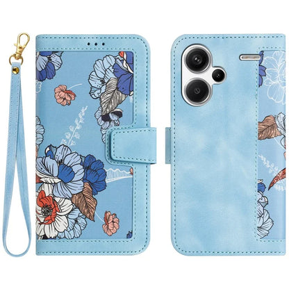 For Xiaomi Redmi Note 13 Pro+ 5G Case PU Leather Flower Pattern Wallet Style Flip Phone Cover