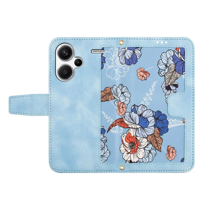 For Xiaomi Redmi Note 13 Pro+ 5G Case PU Leather Flower Pattern Wallet Style Flip Phone Cover