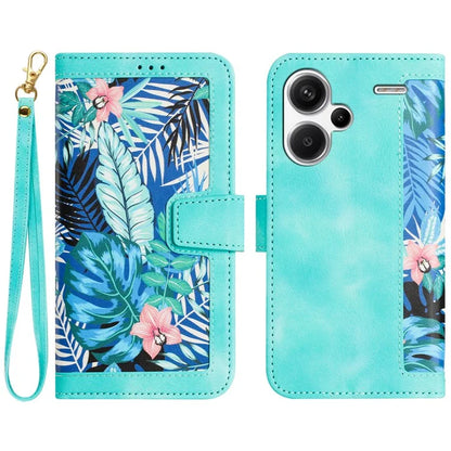 For Xiaomi Redmi Note 13 Pro+ 5G Case PU Leather Flower Pattern Wallet Style Flip Phone Cover