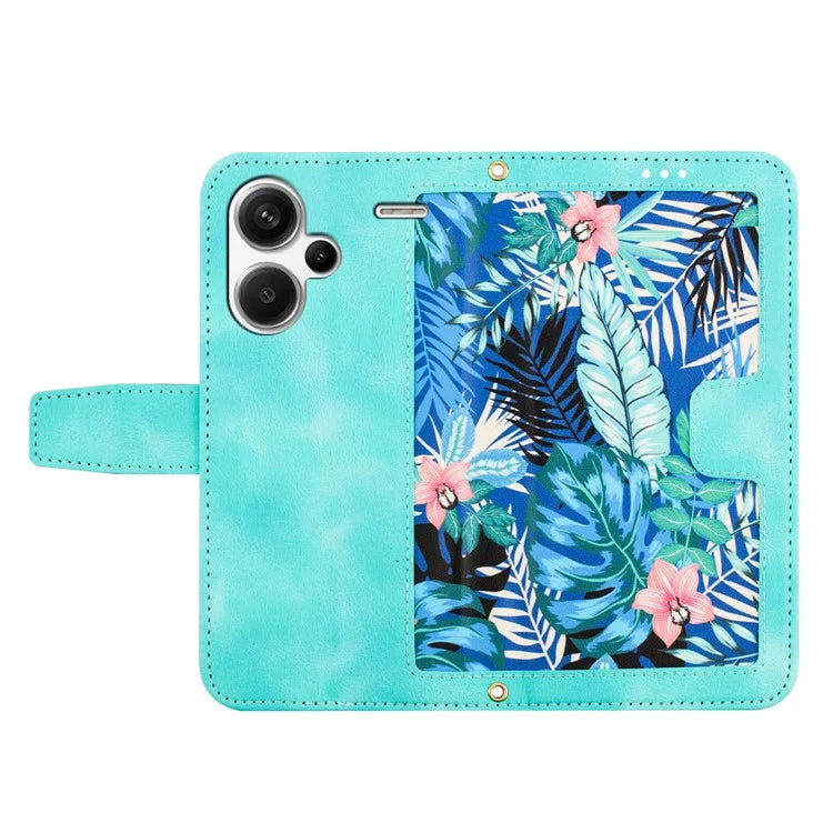 For Xiaomi Redmi Note 13 Pro+ 5G Case PU Leather Flower Pattern Wallet Style Flip Phone Cover