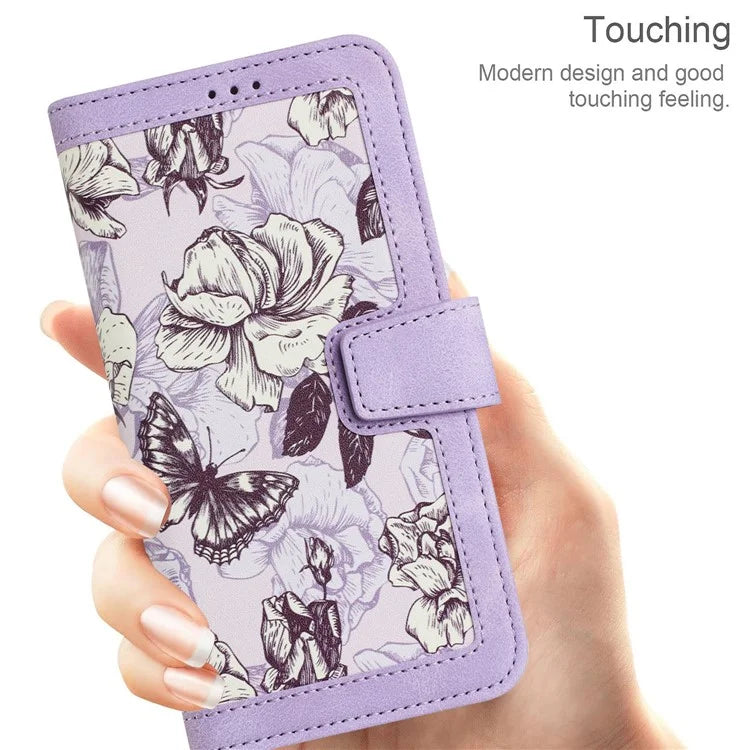 For Xiaomi Redmi Note 13 Pro+ 5G Case PU Leather Flower Pattern Wallet Style Flip Phone Cover