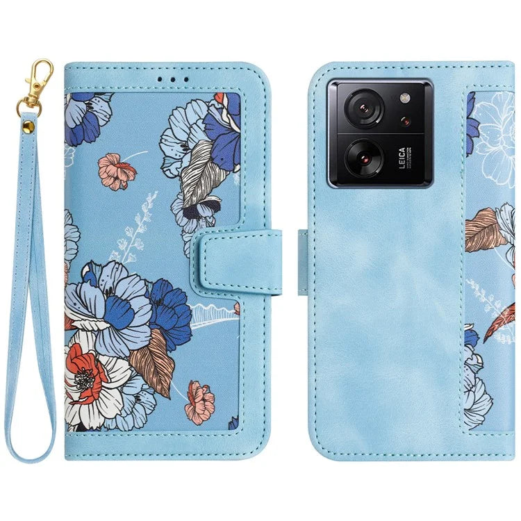 For Xiaomi 13T / 13T Pro Case with Card Slots Pattern Printed Phone Leather Cover