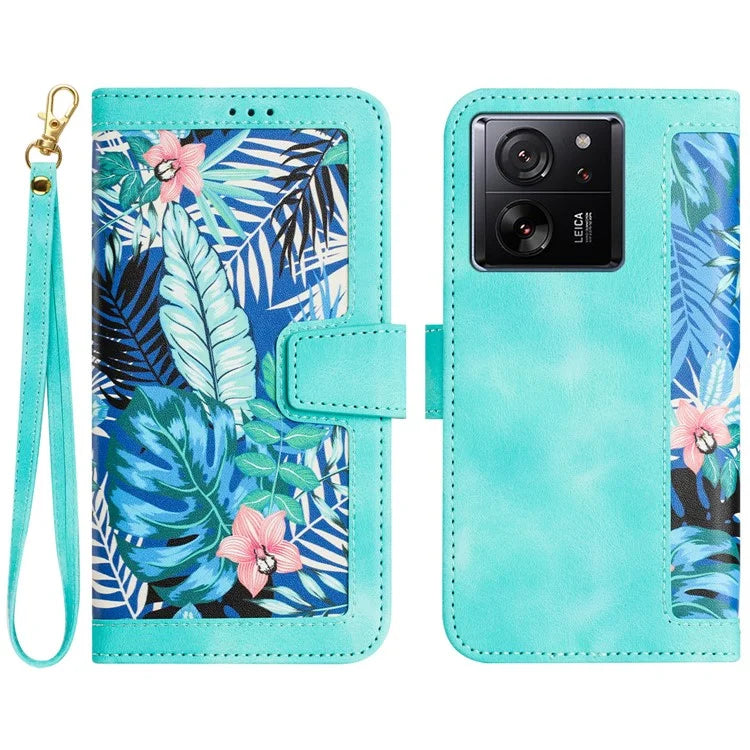 For Xiaomi 13T / 13T Pro Case with Card Slots Pattern Printed Phone Leather Cover