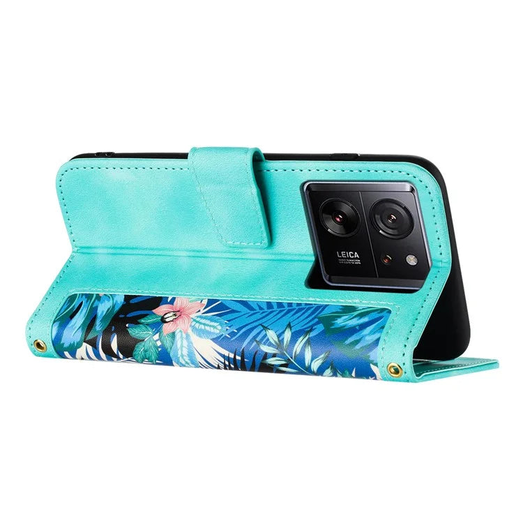 For Xiaomi 13T / 13T Pro Case with Card Slots Pattern Printed Phone Leather Cover