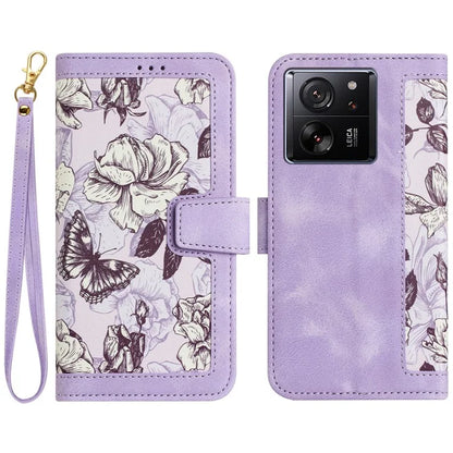 For Xiaomi 13T / 13T Pro Case with Card Slots Pattern Printed Phone Leather Cover