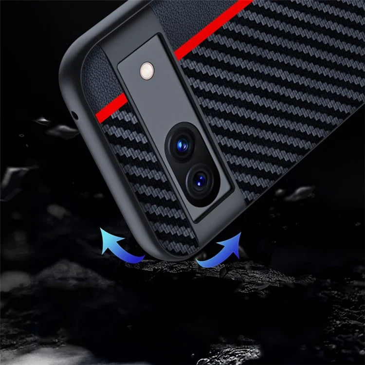 For Google Pixel 8a Case Slim PU Leather+PC Carbon Fiber Texture Phone Cover