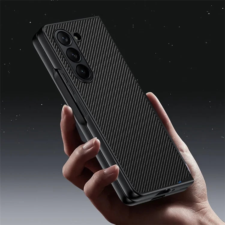 For Samsung Galaxy Z Fold6 5G Case Carbon Fiber Texture PU + PC Phone Cover