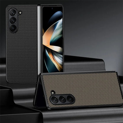 For Samsung Galaxy Z Fold6 5G Case Carbon Fiber Texture PU + PC Phone Cover