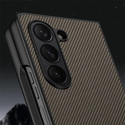 For Samsung Galaxy Z Fold6 5G Case Carbon Fiber Texture PU + PC Phone Cover