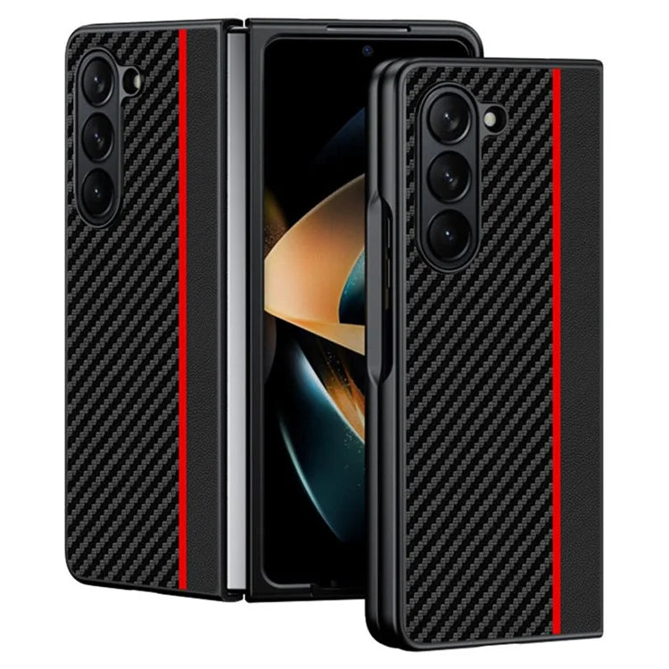 For Samsung Galaxy Z Fold6 5G Case Carbon Fiber Texture PU + PC Phone Cover