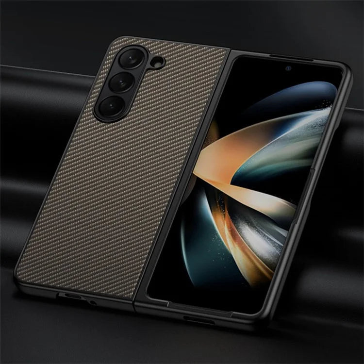 For Samsung Galaxy Z Fold6 5G Case Carbon Fiber Texture PU + PC Phone Cover