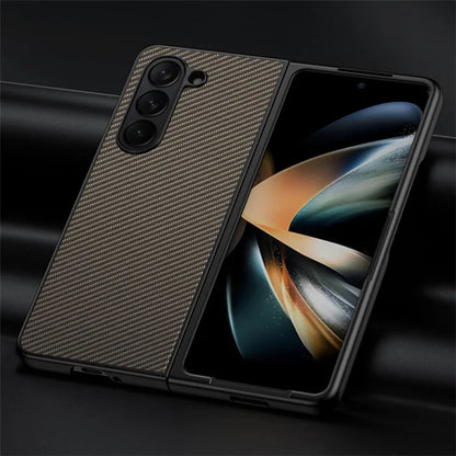 For Samsung Galaxy Z Fold6 5G Case Carbon Fiber Texture PU + PC Phone Cover