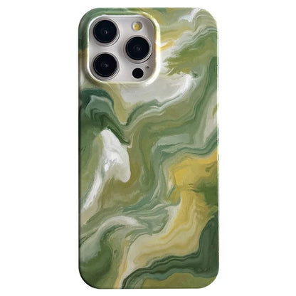 ARU For iPhone 13 Pro Case Water Transfer Printing Marble Pattern TPU Soft Phone Cover