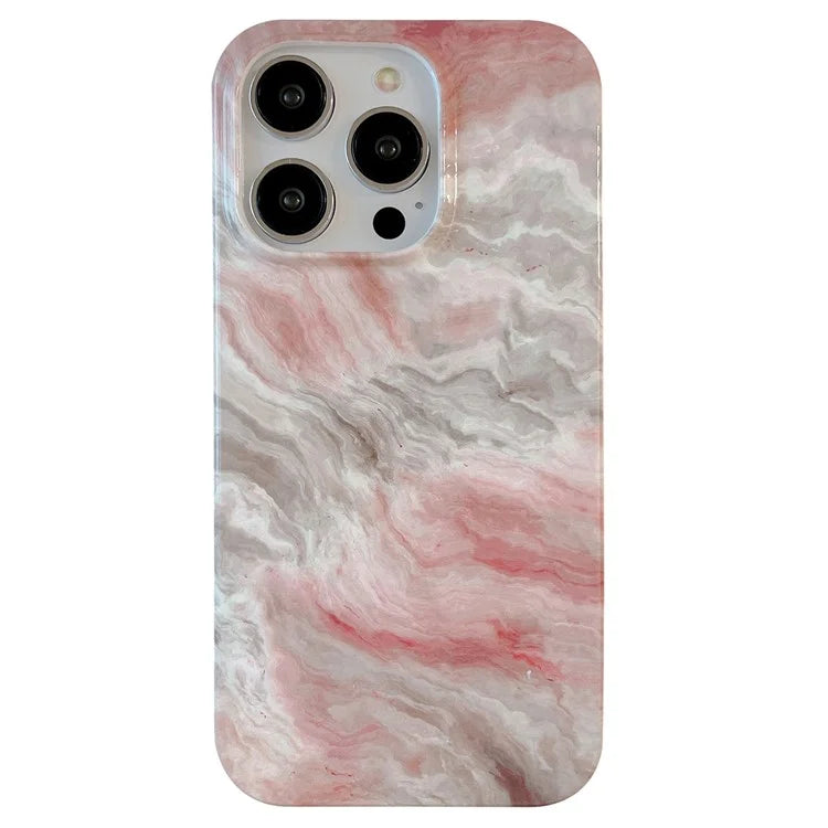 ARU For iPhone 13 Pro Case Water Transfer Printing Marble Pattern TPU Soft Phone Cover