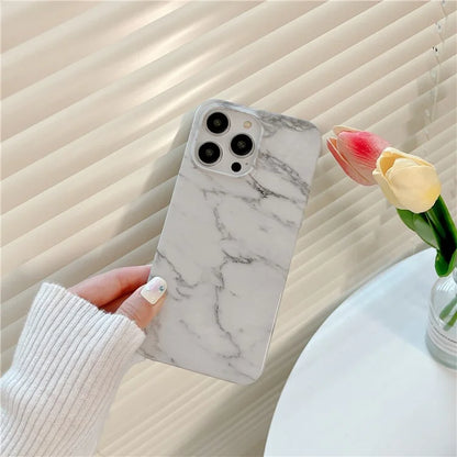 ARU For iPhone 13 Pro Case Water Transfer Printing Marble Pattern TPU Soft Phone Cover