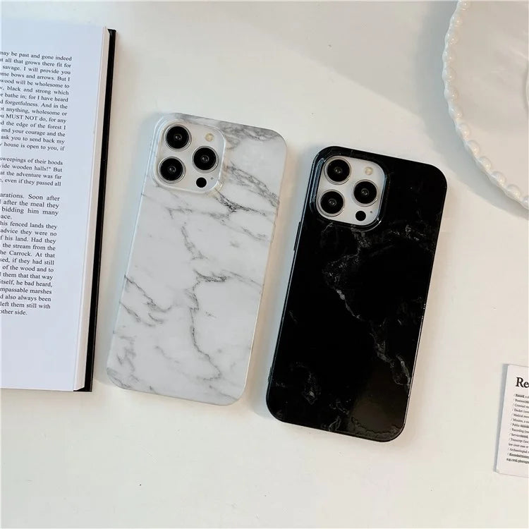 ARU For iPhone 15 Pro Max Marble Pattern Case Water Transfer Printing TPU Phone Cover