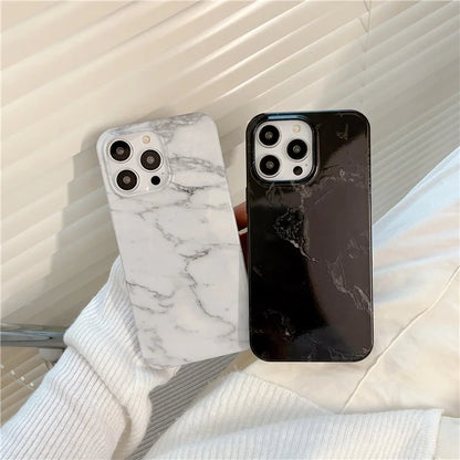 ARU For iPhone 15 Pro Max Marble Pattern Case Water Transfer Printing TPU Phone Cover