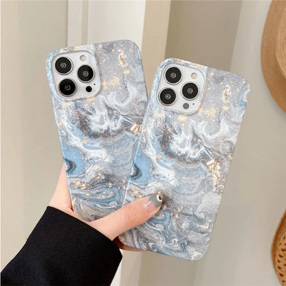 ARU For iPhone 15 Pro Max Marble Pattern Case Water Transfer Printing TPU Phone Cover