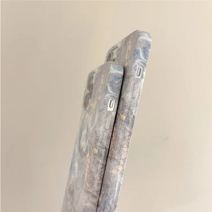 ARU For iPhone 15 Pro Max Marble Pattern Case Water Transfer Printing TPU Phone Cover