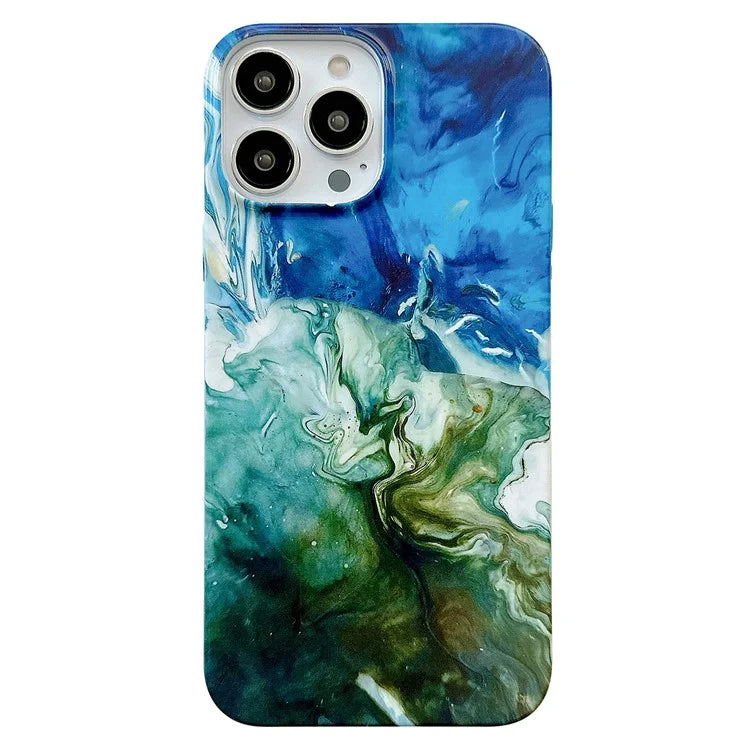ARU For iPhone 14 Pro TPU Cover Water Transfer Printing Phone Protective Shell Shadow