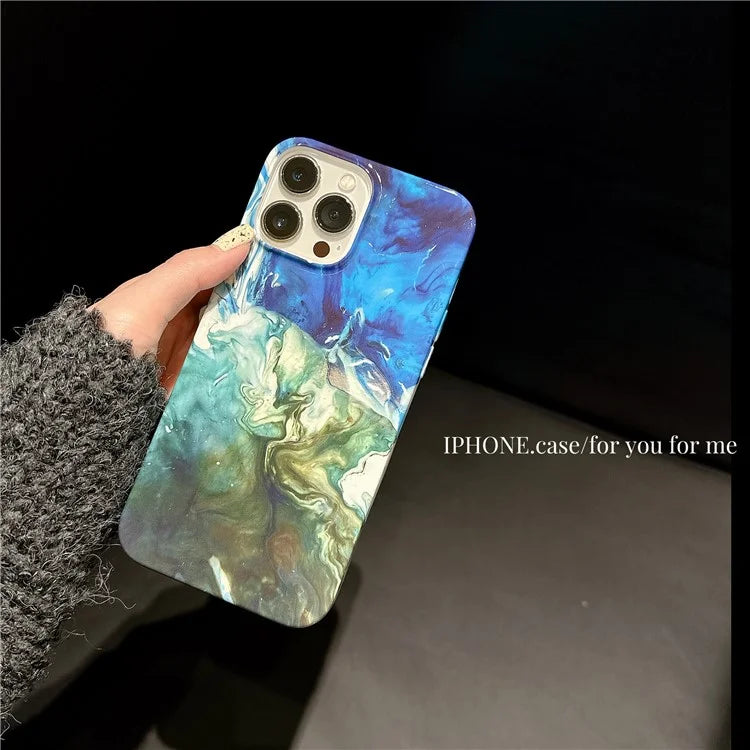 ARU For iPhone 14 Pro TPU Cover Water Transfer Printing Phone Protective Shell Shadow