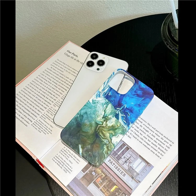 ARU For iPhone 13 Pro Max Cell Phone Cases Water Transfer Printing TPU Soft Back Cover