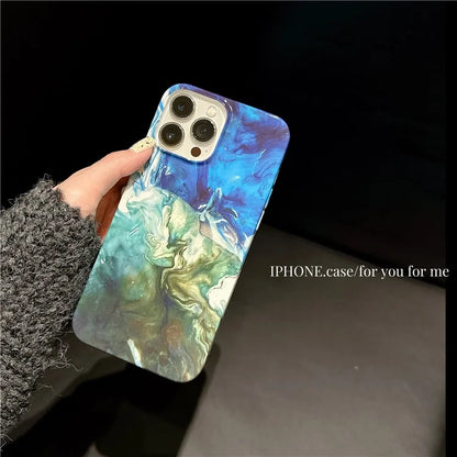 ARU For iPhone 14 Pro Max Cell Phone Cases Water Transfer Printing TPU Anti-Drop Cover Shadow